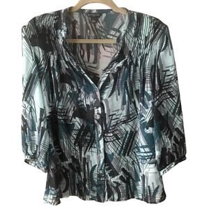 Banana Republic Blouse sz S Palm Leaf Blouse